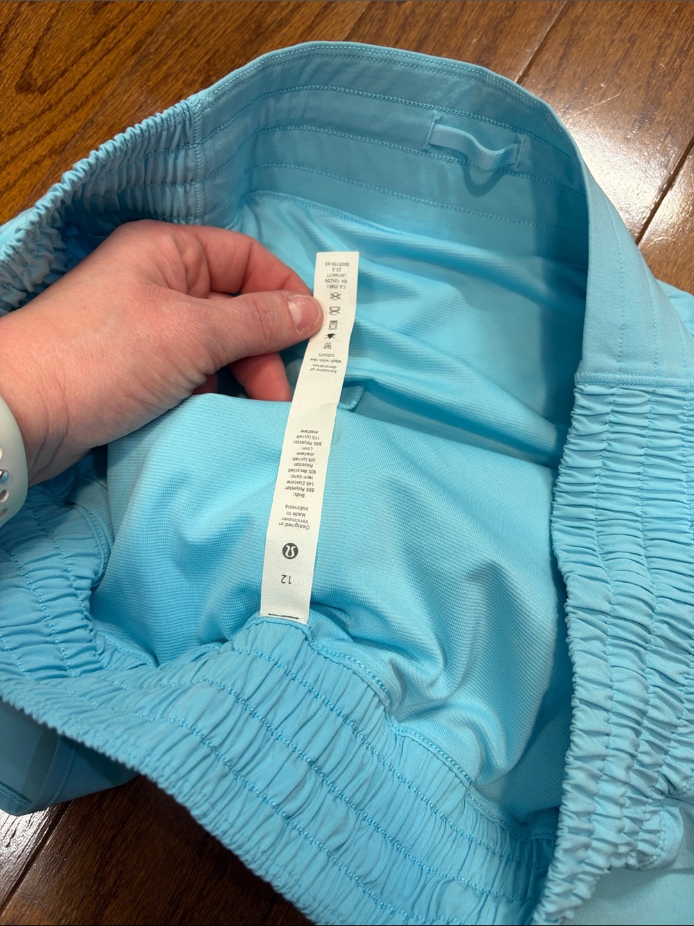 138. Lululemon Hotty Hot High-Rise Lined Short 4" Blue Chill size 12 - Picture 11 of 12